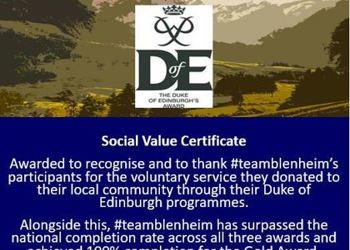 We have been awarded the Duke of Edinburgh Social Value Certificate!